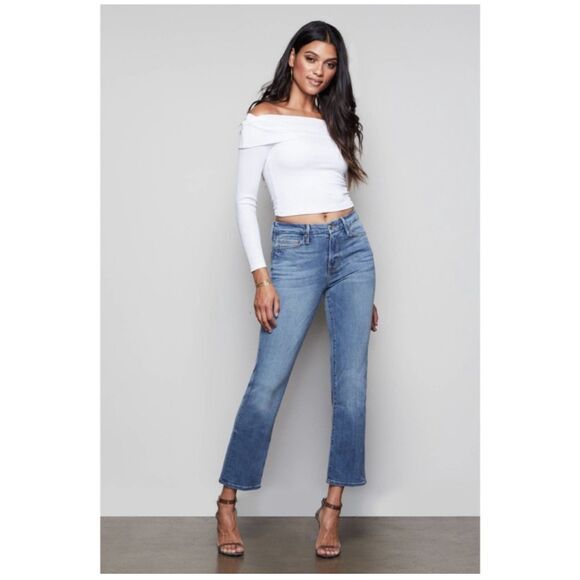 Good American Good Straight Jeans Ankle Crop Size 29 8 Style GASL103 - Picture 1 of 8